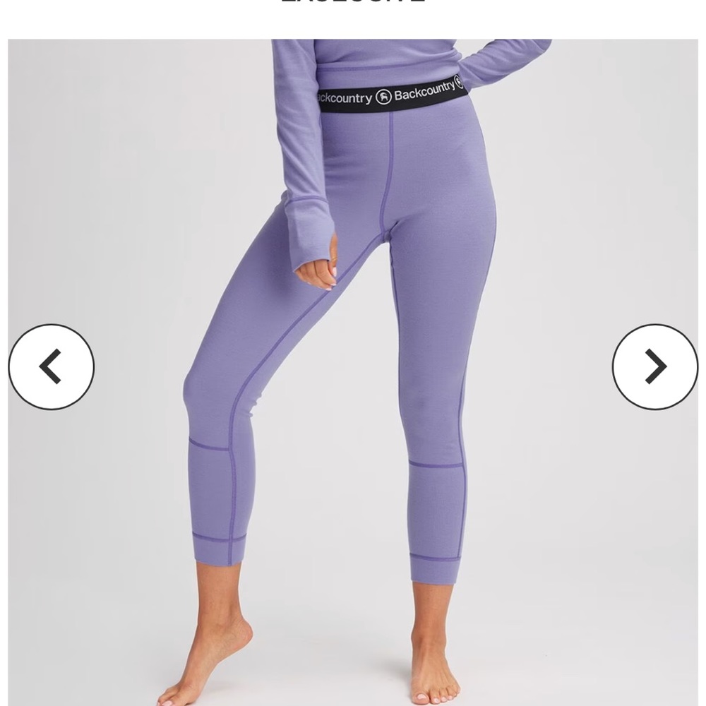 Back country merino wool base layer bottoms